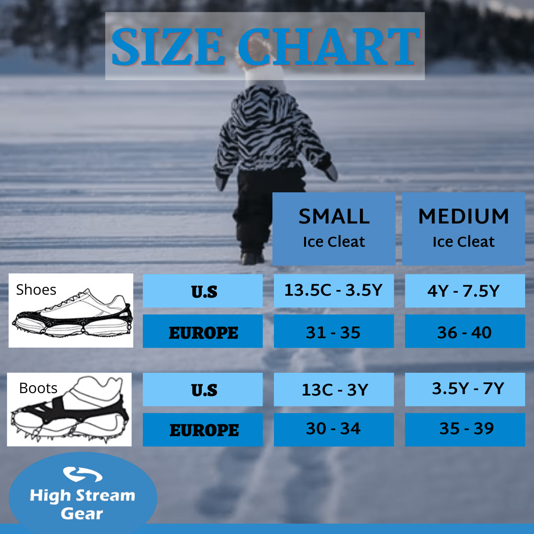Ice Cleats for Kids, Crampons for Kids Hiking Boots & Shoes, Stainless  Steel Anti Slip Traction Cleats Ice Snow Grips, Micro Spikes for Ice  Fishing